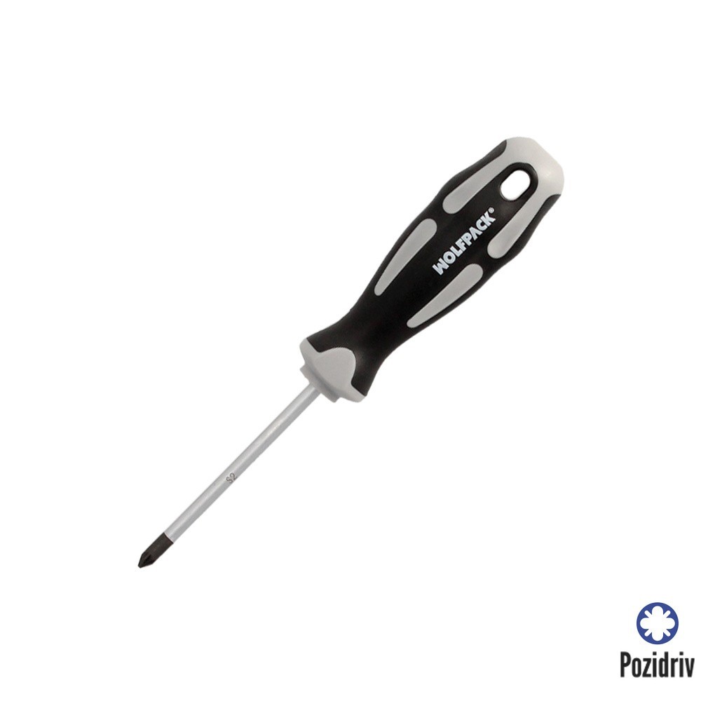 Destornillador Pozidriv Acero S2 Mango TPR Bimaterial, Medida PZ 1 x Ø 5 x 75 mm,  DIN5262, al por Mayor | Almacén de Ferretería