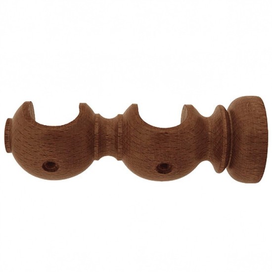Soporte Madera Liso Abierto Doble 28x120 mm, Nogal al por Mayor | Almacén de Ferretería