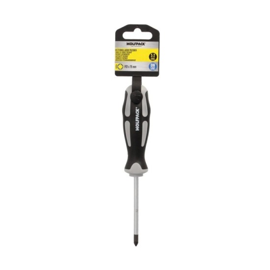 Destornillador Pozidriv Acero S2 Mango TPR Bimaterial, Medida PZ 1 x Ø 5 x 75 mm,  DIN5262, al por Mayor | Almacén de Ferretería