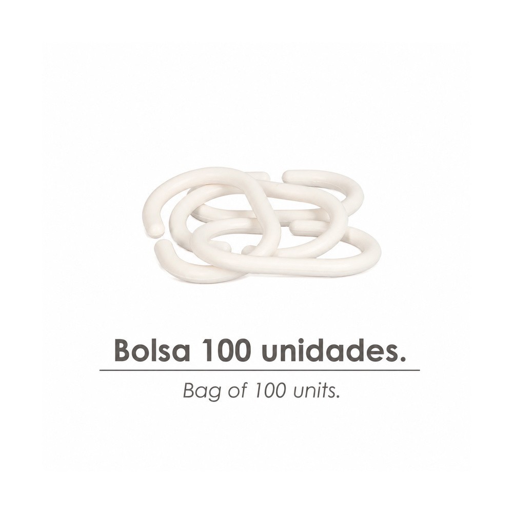 Anillas Para Cortinas de Ducha Oval, Anilla Baño Oval 18 mm, Blanca (Bolsa 100 Unidades) al por Mayor | Almacén de Ferretería