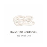 Anillas Para Cortinas de Ducha Oval, Anilla Baño Oval 18 mm, Blanca (Bolsa 100 Unidades) al por Mayor | Almacén de Ferretería