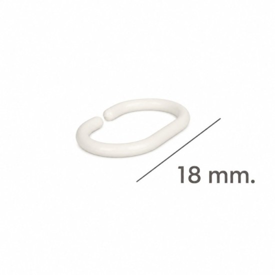 Anillas Para Cortinas de Ducha Oval, Anilla Baño Oval 18 mm, Blanca (Bolsa 100 Unidades) al por Mayor | Almacén de Ferretería