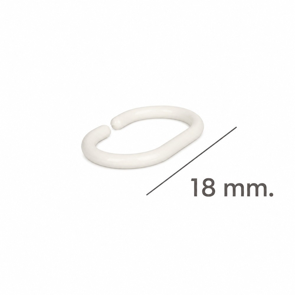 Anillas Para Cortinas de Ducha Oval, Anilla Baño Oval 18 mm, Blanca (Bolsa 100 Unidades) al por Mayor | Almacén de Ferretería