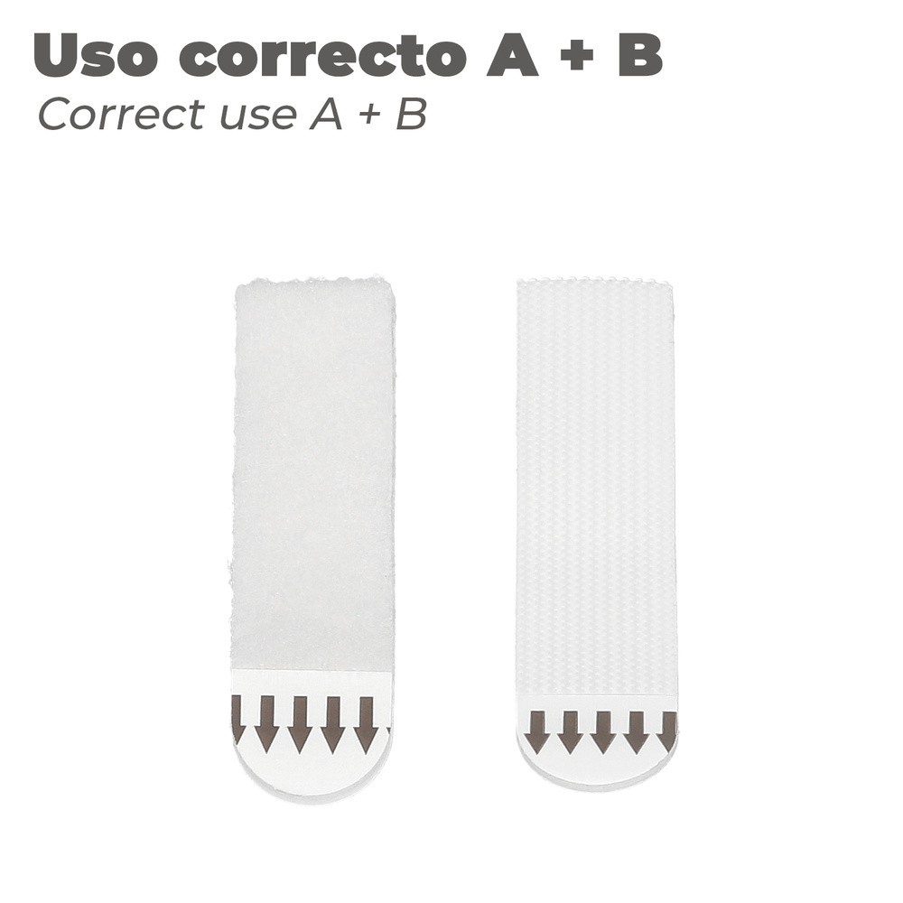 Tiras Colgadoras Adhesicas Con Velcro 19 x 85 mm, Blister 4 unidades al por Mayor | Almacén de Ferretería