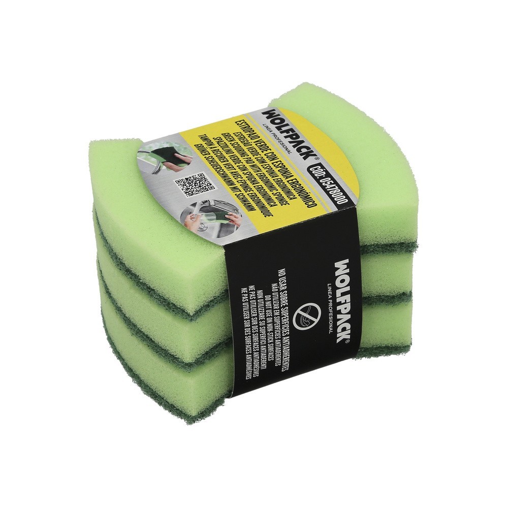 Estropajo Verde Con Esponja, Pack 3 Unidades, al por Mayor | Almacén de Ferretería