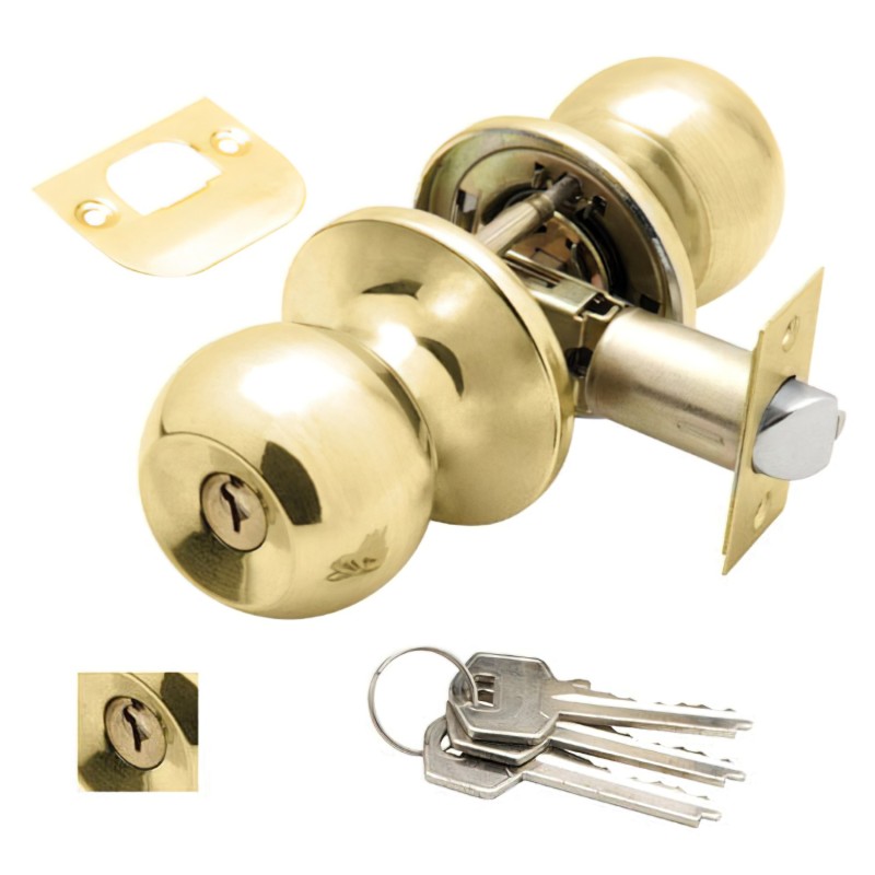 Pomo Puerta Wolfpack Con Llave Ambos Lados Latonado,