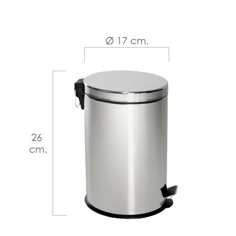 Papelera Maurer  Inoxidable   3 Litros Ø 17 x 26 cm,