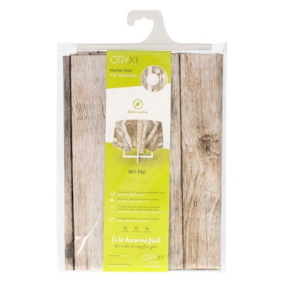 Mantel Hule Redondo Tablones Madera Impermeable Antimanchas PVC Ø 140 cm, Uso Interior y Exterior al por Mayor | Almacén de Ferr