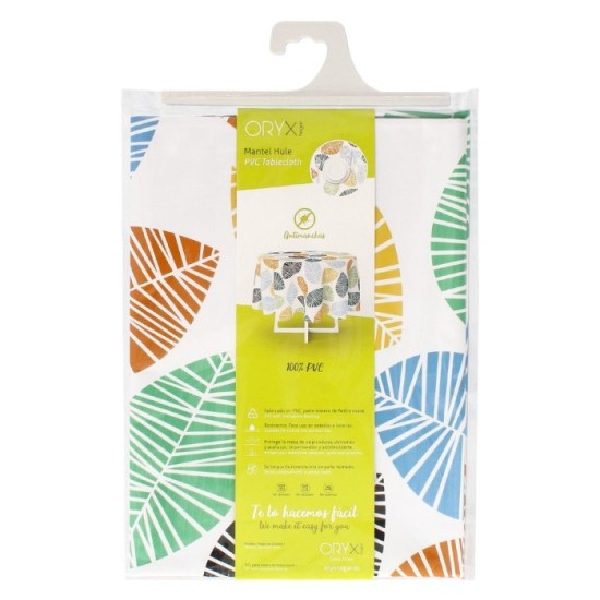 Mantel Hule Redondo Hojas Colores Impermeable Antimanchas PVC Ø 140 cm, Uso Interior y Exterior al por Mayor | Almacén de Ferret