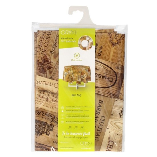 Mantel Hule Redondo Tablones Vino Impermeable Antimanchas PVC Ø 140 cm, Uso Interior y Exterior al por Mayor | Almacén de Ferret