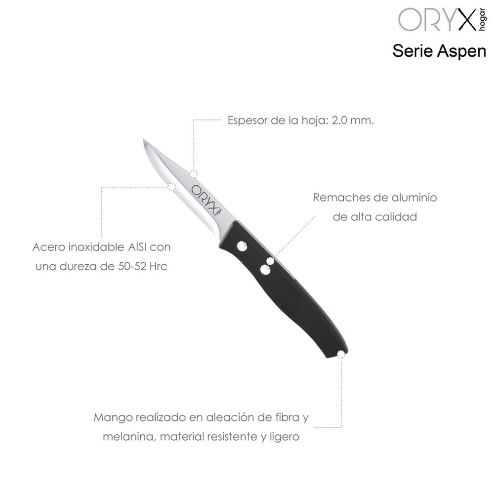 Cuchillo Aspen Mondador Hoja Acero Inoxidable 8 cm, Negro al por Mayor | Almacén de Ferretería