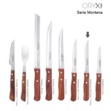 Cuchillo Montana Multiusos Hoja Lisa Acero Inoxidable 11 cm, Mango Madera (Blister 3 piezas) al por Mayor | Almacén de Ferreterí