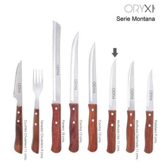 Cuchillo Montana Multiusos Hoja Sierra Acero Inoxidable 11 cm, Mango Madera (Blister 3 piezas) al por Mayor | Almacén de Ferrete
