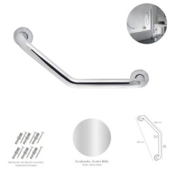 Agarre Ducha Maurer Cromo Brillo Ø 32 mm, Longitud 26x26 cm, Acodado