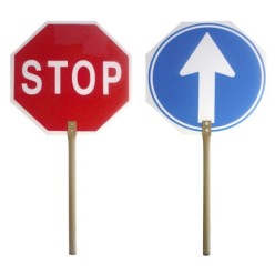 Cartel Paletina Obra Stop-Avance 30x30 cm,