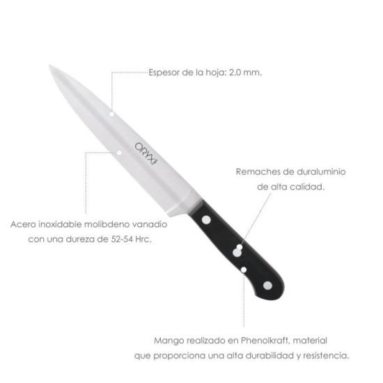Cuchillo Grenoble Cocina Hoja Acero Inoxidable 17 cm, Negro al por Mayor | Almacén de Ferretería