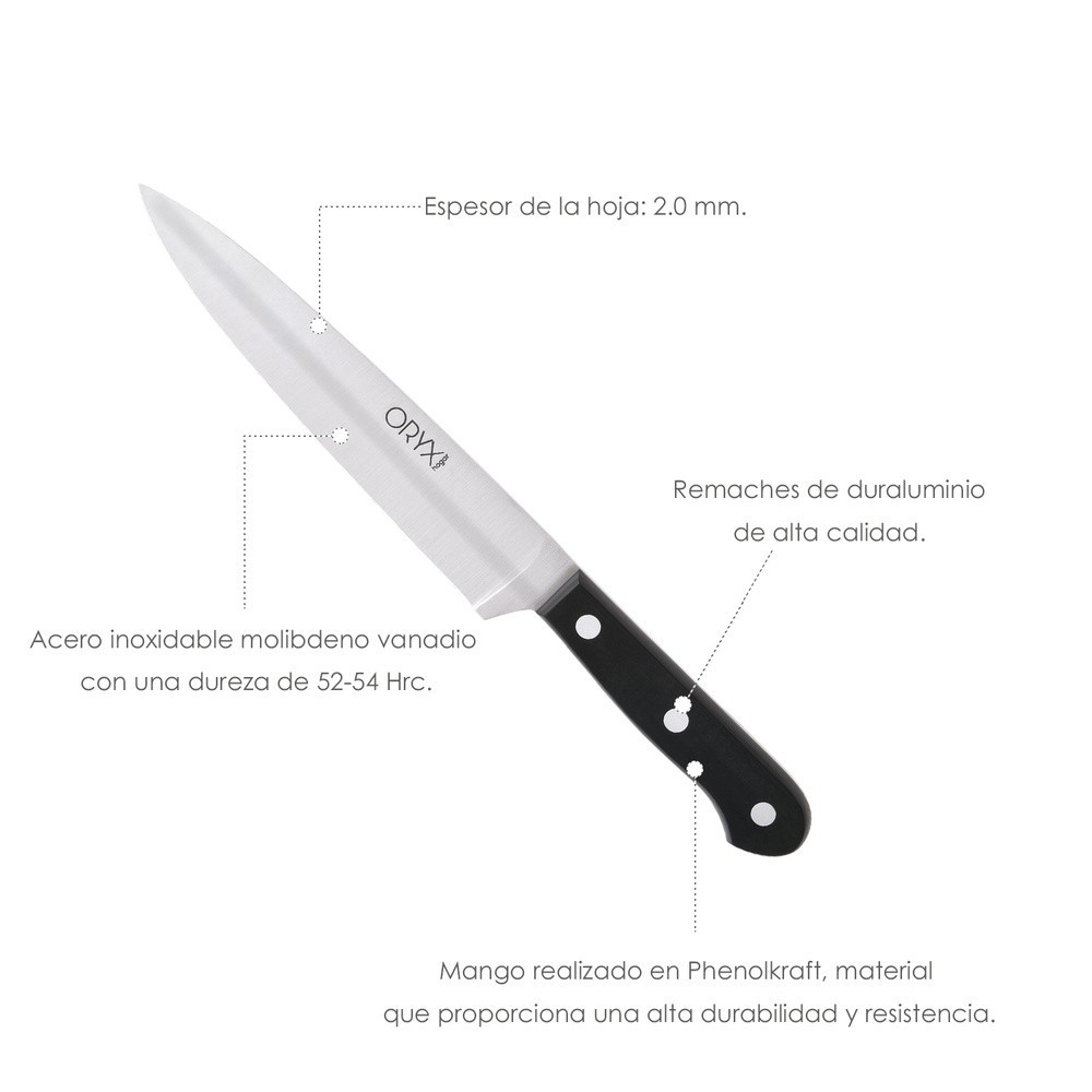 Cuchillo Grenoble Cocina Hoja Acero Inoxidable 17 cm, Negro al por Mayor | Almacén de Ferretería