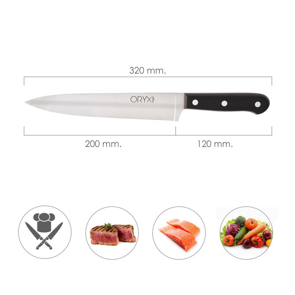 Cuchillo Grenoble Cocinero / Chef Hoja Acero Inoxidable 20 cm, Negro al por Mayor | Almacén de Ferretería