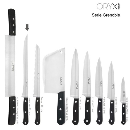 Cuchillo Grenoble Jamonero Hoja Acero Inoxidable 25 cm, Negro al por Mayor | Almacén de Ferretería