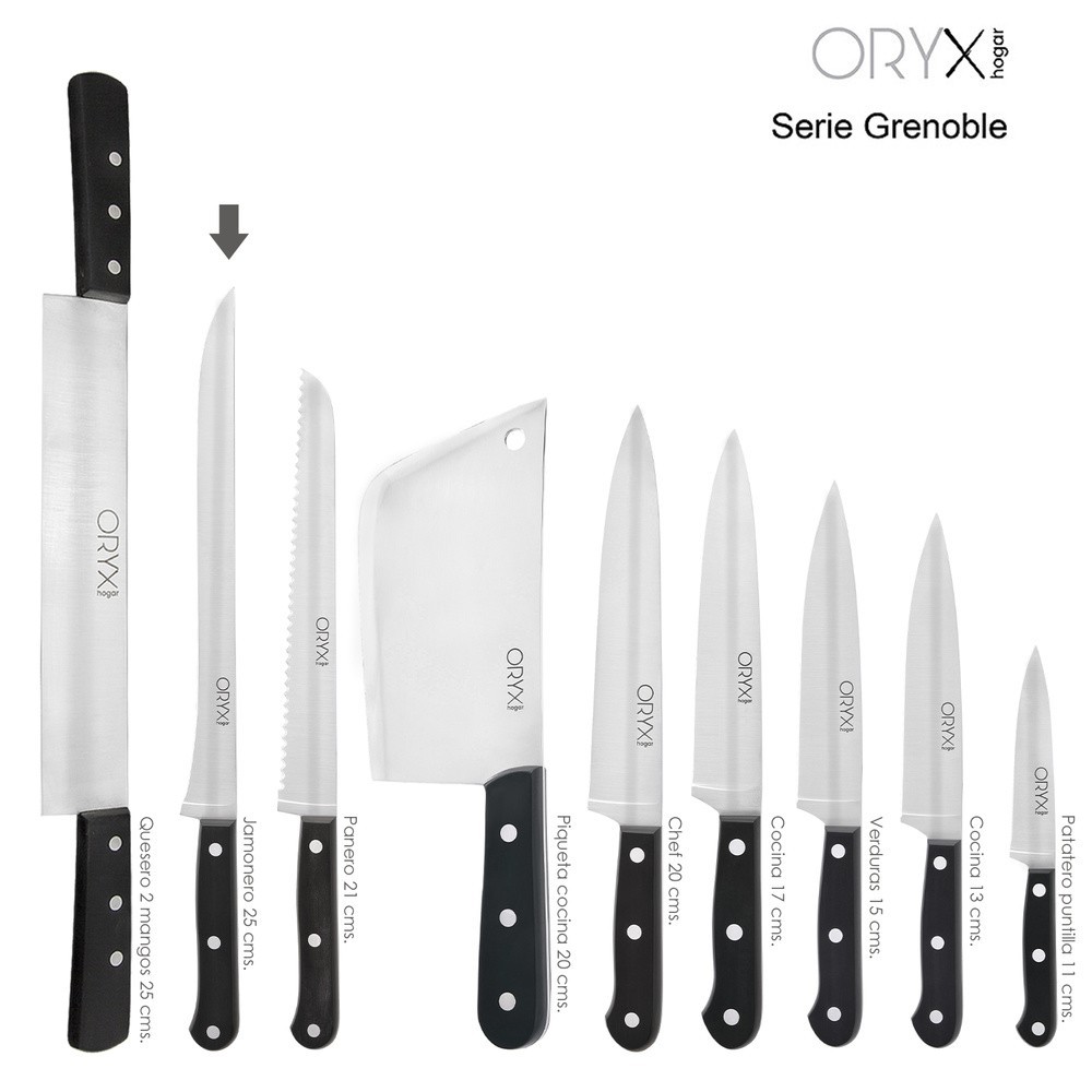 Cuchillo Grenoble Jamonero Hoja Acero Inoxidable 25 cm, Negro al por Mayor | Almacén de Ferretería