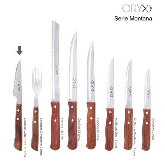 Cuchillo Montana Chuletero Hoja Acero Inoxidable 9 cm, Mango Madera (Blister 3 Piezas) al por Mayor | Almacén de Ferretería