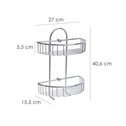 Cestillo Inoxidable Maurer Para Colgar 2 alturas 27x15x37 cm,