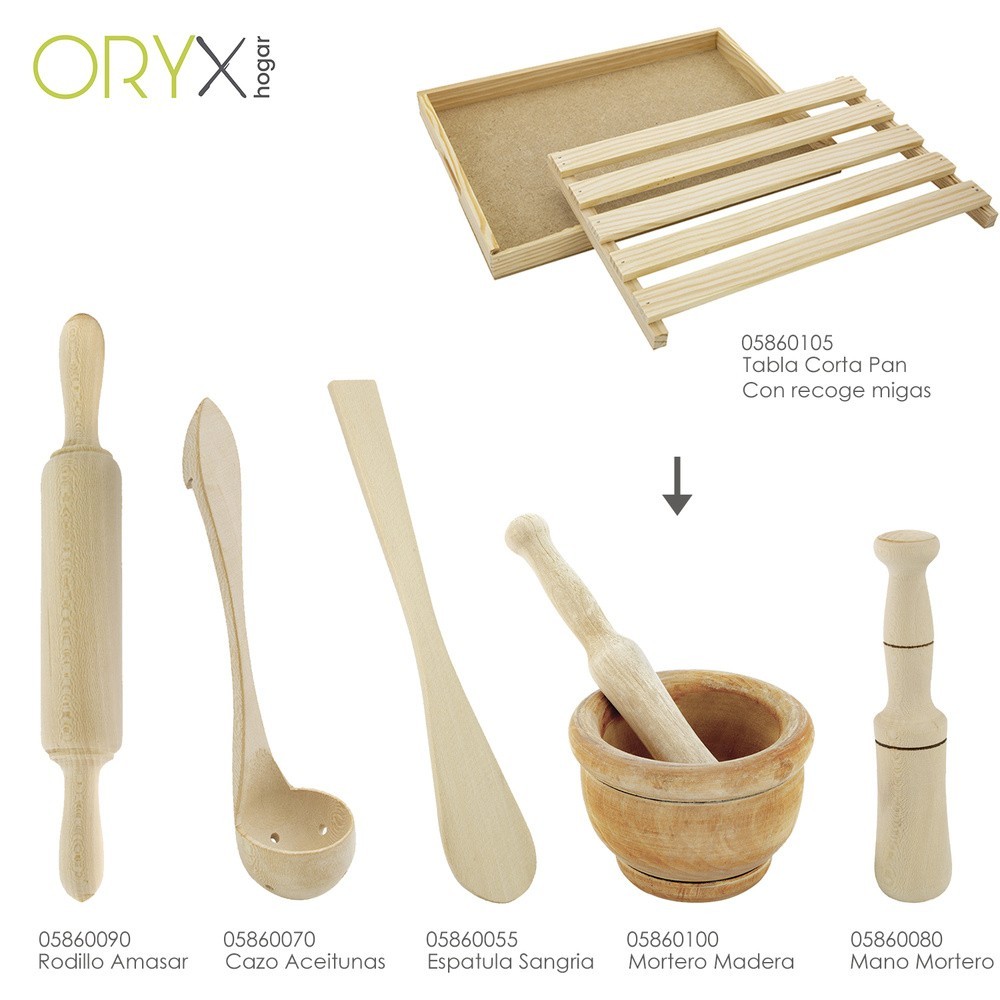 Mortero Madera Cocina Oryx Ø 14 cm al por Mayor | Almacén de Ferretería