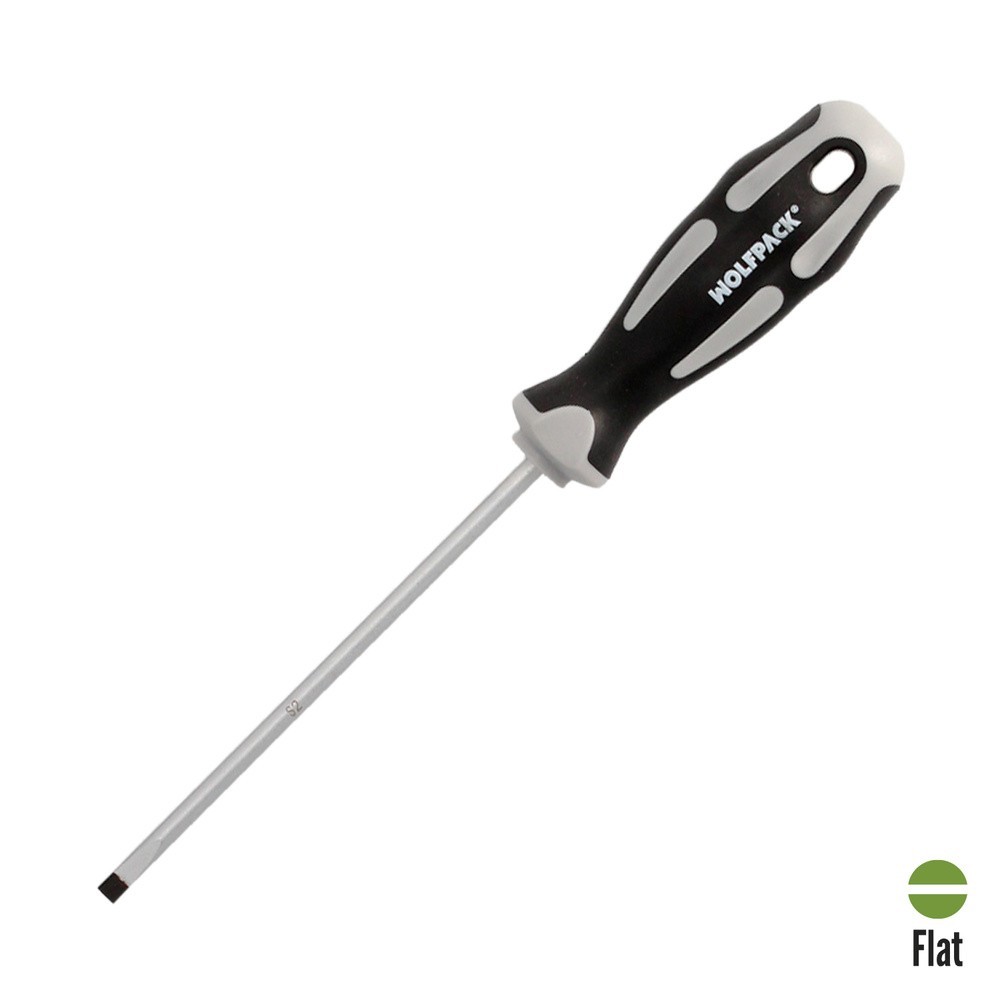 Destornillador Plano Vaciado Acero S2 Mango TPR Bimaterial, Medida 1,0 x Ø 5,0 x 125 mm,  DIN5265 al por Mayor | Almacén de Ferr