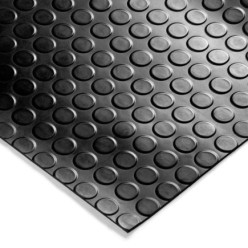 Suelo Goma Circulos 1,20x10 Metros 3 mm, de Grosor Color Negro