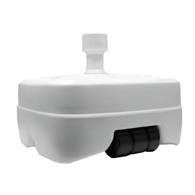 Base Sombrilla Polietileno Con Ruedas, 58x58 cm, para Tubos De Ø 30 A Ø 51 mm, Rellenable de agua o arena,