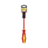 Destornillador Plano Aislado Certificado VDE 1,000 V, Medida 1,0 x Ø 5,5 x 125 mm, Destornillador Seguridad Electricista al por 