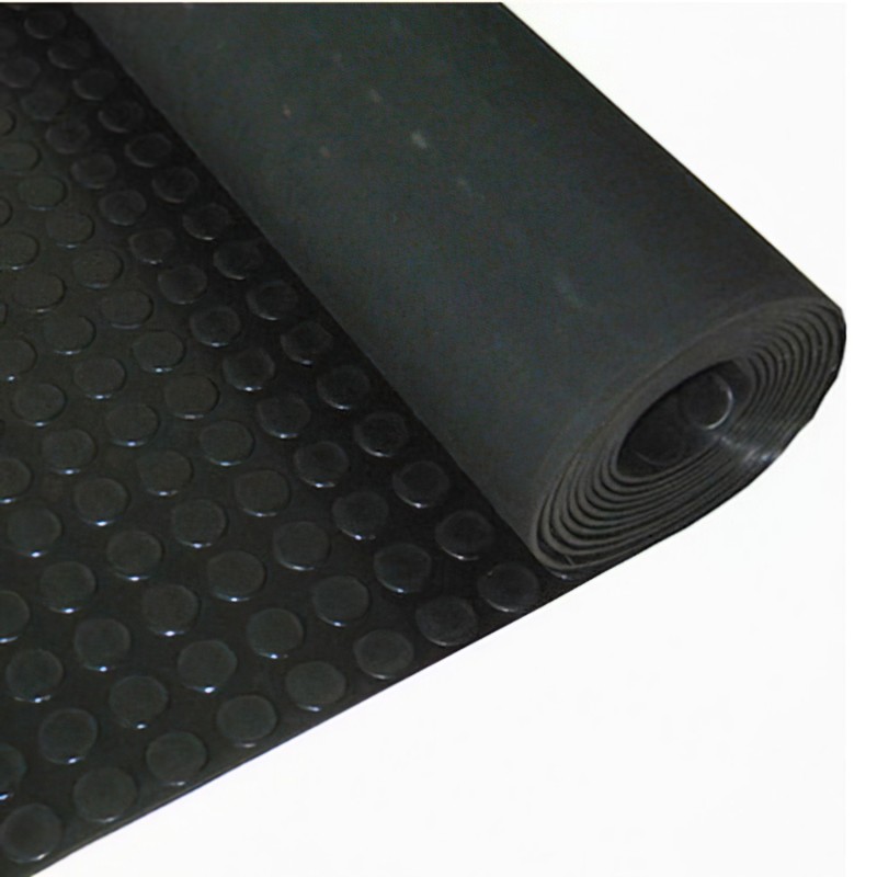 Suelo Goma Circulos 1,20x10 Metros 3 mm, de Grosor Color Negro