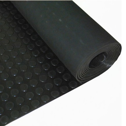 Suelo Goma Circulos 1,20x10 Metros 3 mm, de Grosor Color Negro