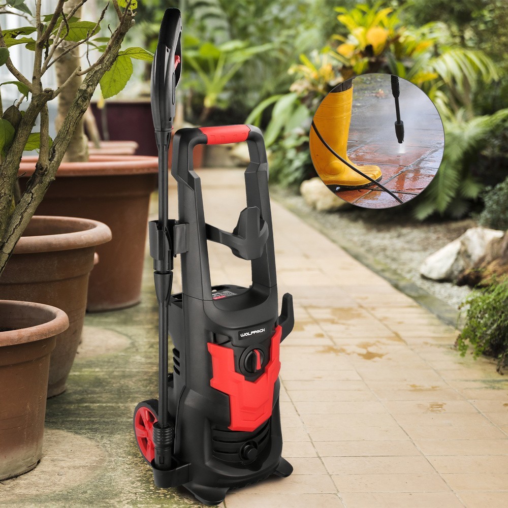 Hidrolimpiadora Alta Presión 135 Bares 1,800 Watt, Con Accesorios, 330 Litros / Hora, Limpiadora de Agua Con Deposito Detergente