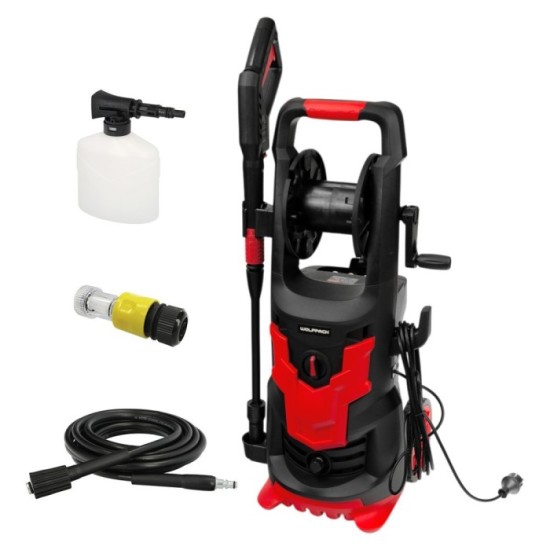 Hidrolimpiadora Alta Presión 180 Bares 2,400 Watt, Con Accesorios 390 Litros / Hora, Limpiadora de Agua Con Deposito Detergente 