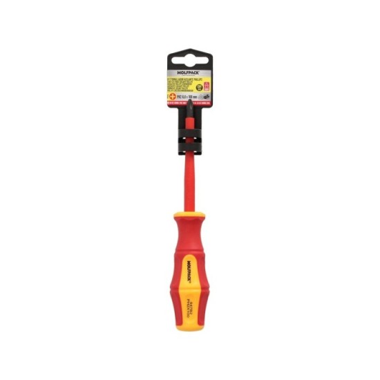 Destornillador Phillips Aislado Certificado VDE 1,000 V, Medida PH 2 - 6,0 x 100 mm, Destornillador Seguridad Electricista al po
