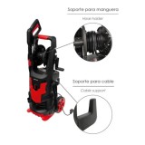 Hidrolimpiadora Alta Presión 180 Bares 2,400 Watt, Con Accesorios 390 Litros / Hora, Limpiadora de Agua Con Deposito Detergente 