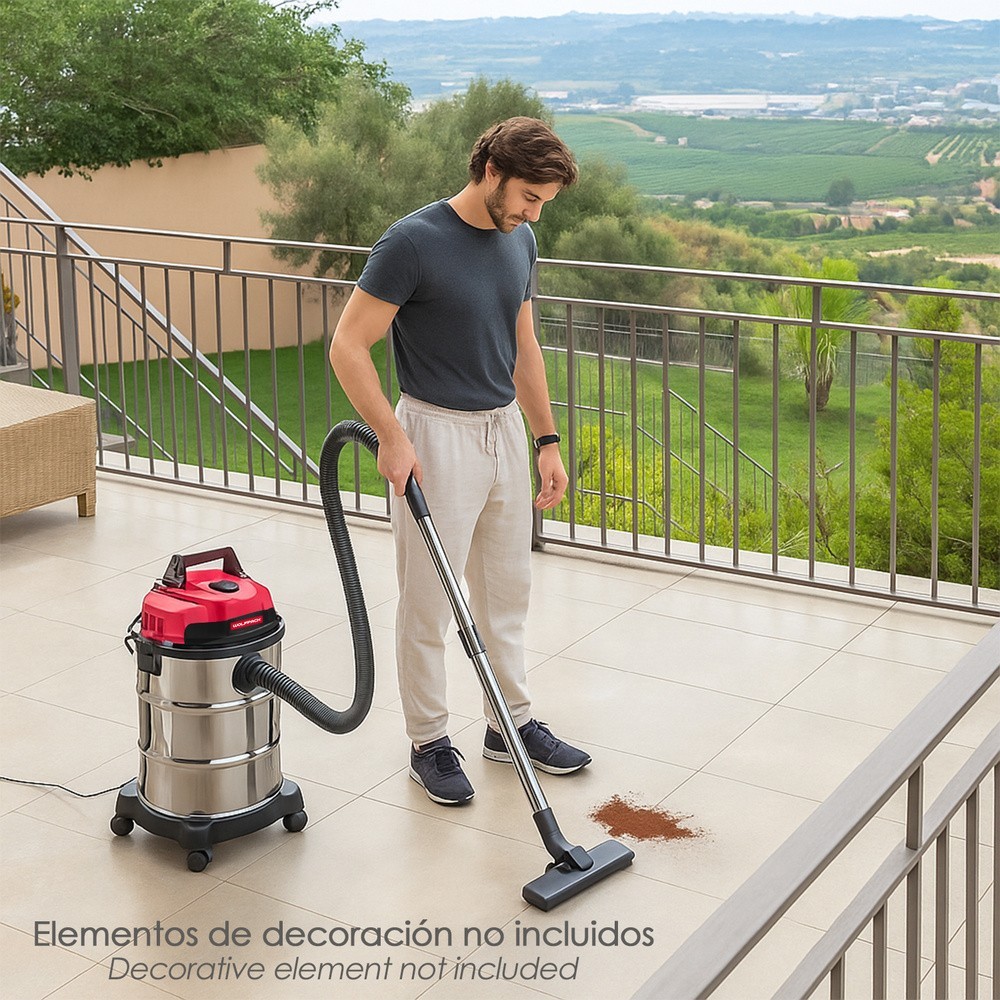 Aspirador Inoxidable 30 Litros / 1400 Watt, Interruptor Sincronizado, al por Mayor | Almacén de Ferretería
