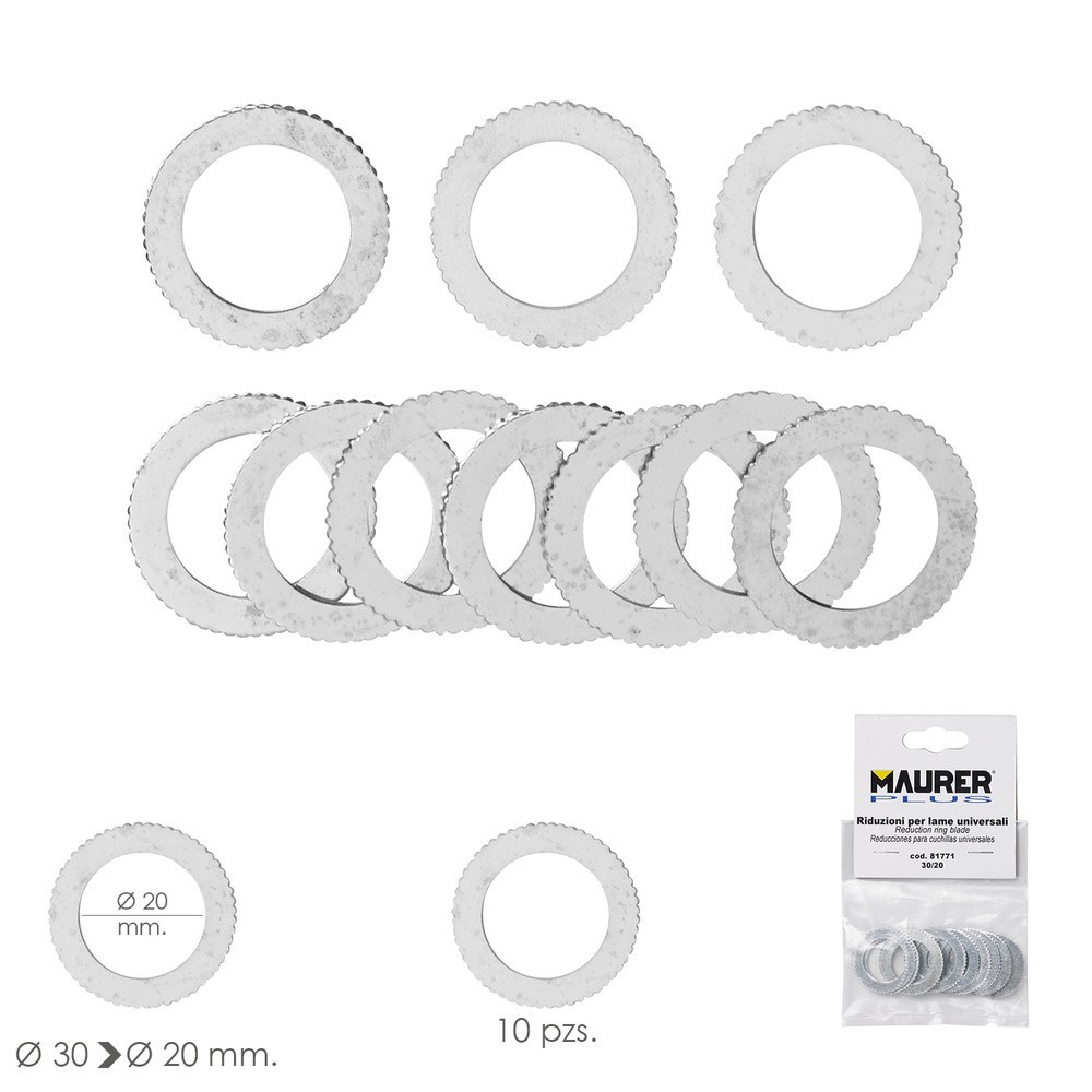 Adaptadores / Reductores Disco Corte Madera Ø 30 a Ø 20 mm, (Bolsa 10 piezas) al por Mayor | Almacén de Ferretería