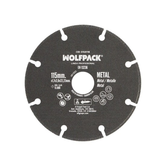 Disco Corte Metales Universal  Ø 115 x 1,7 mm, Filo de Diamante Disco Corte Acero, Chapa, Hierro, Aluminio al por Mayor | Almacé