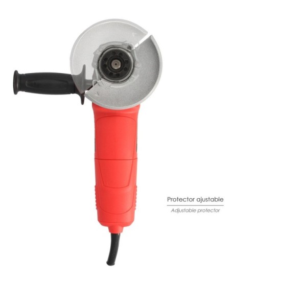 Amoladora Angular 900 Watt, Disco Ø 125 mm, 11,000 R,P,M, Mango 3 Posiciones Eje M14 Protector Disco Ajustable, Anti arranque al