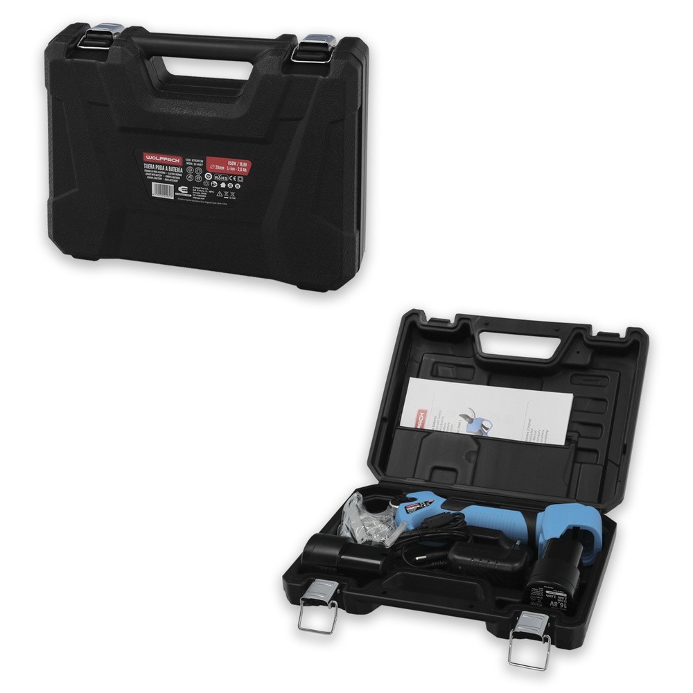 Tijeras Podar A Bateria 16,8 Volt, Con 2 Baterias 2 A/h, Mango Engomado, Ø Corte 40 mm, Con Maletín al por Mayor | Almacén de Fe