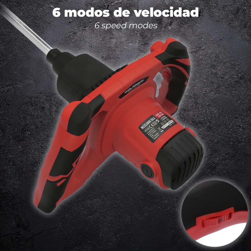 Mezclador Eléctrico 1400 Watt 6 Velocidades Con Variador de Potencia al por Mayor | Almacén de Ferretería