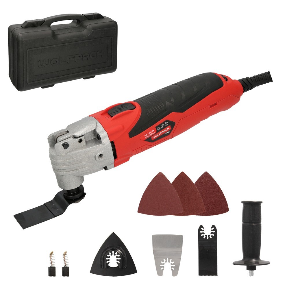 Herramienta Multifuncion Oscilante 300 Watt, Con Accesorios 23,000 R,P,M, Variador Velocidad, Cambio Rapido Hoja, Cortar, Lijar 