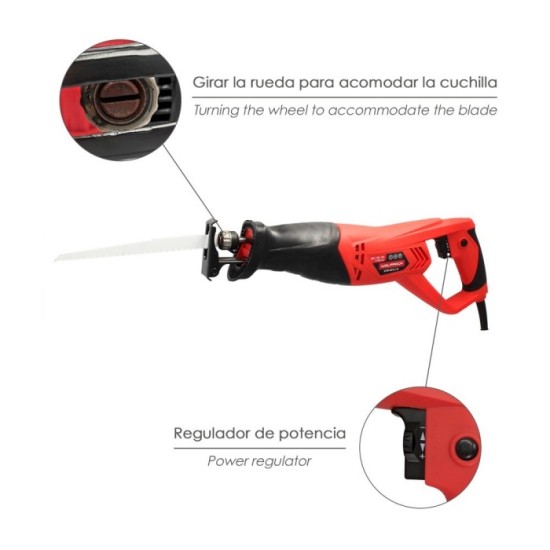 Sierra De Sable 900 Watt, Con Variador de Velocidad, Cambio Rapido de Hoja, Madera 115 mm, / Acero 8 mm, al por Mayor | Almacén 
