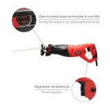 Sierra De Sable 900 Watt, Con Variador de Velocidad, Cambio Rapido de Hoja, Madera 115 mm, / Acero 8 mm, al por Mayor | Almacén 