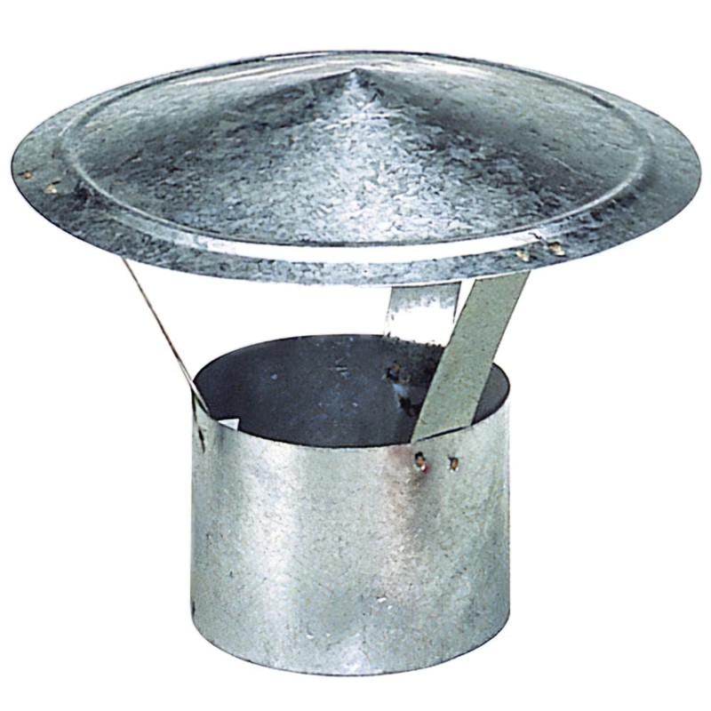 Wolfpack Sombrero Galvanizado para Estufa, Chimenea, Extracción de Humos, Para tubo Ø 100 mm,