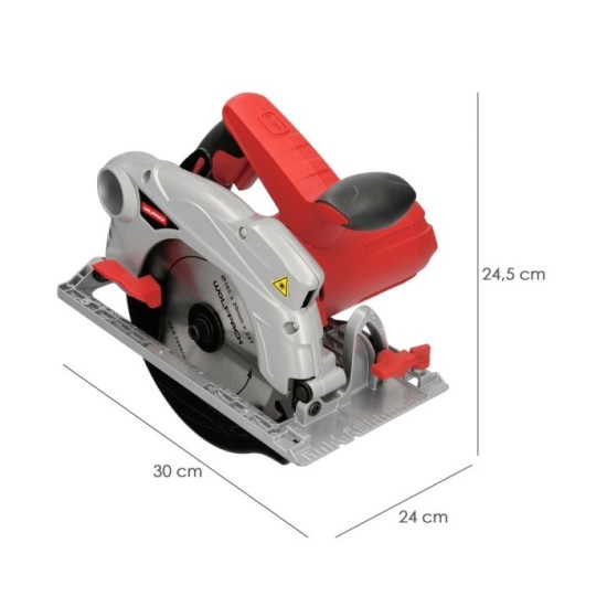 Sierra Circular 1300 Watt, Con Laser Disco 185 mm, 4,700 RPM Corte Inglete Regulador de Profundidad, Ingletadora, Sierra Madera 