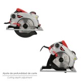 Sierra Circular 1300 Watt, Con Laser Disco 185 mm, 4,700 RPM Corte Inglete Regulador de Profundidad, Ingletadora, Sierra Madera 