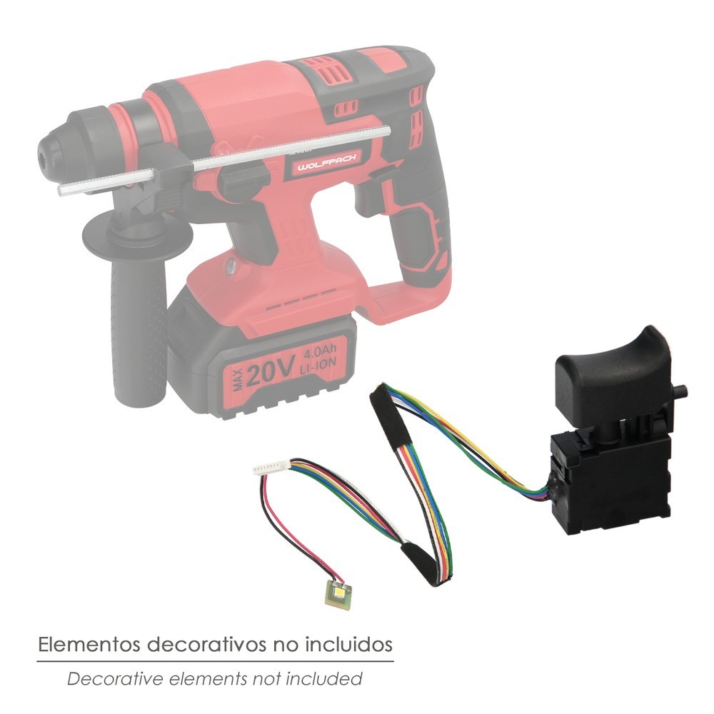 Interruptor Martillo SDS PLUS A Bateria 20 Volt, Con Bateria 4,0 Ah, , Codigo 07021670 al por Mayor | Almacén de Ferretería
